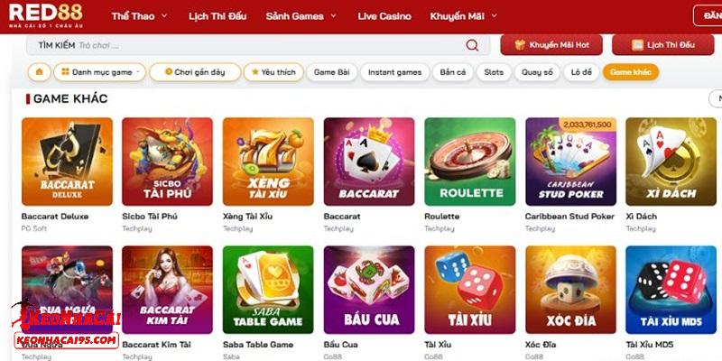 Một số tựa game ăn khách nhất tại RED88 Một số tựa game ăn khách nhất tại RED88